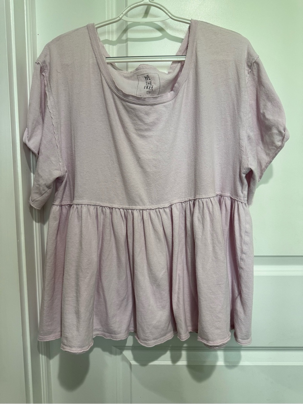 We The Free Soft Lilac Peplum Scoop Tee